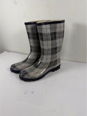 Sporto Women's Plaid Rain Boots Size 10M S-17